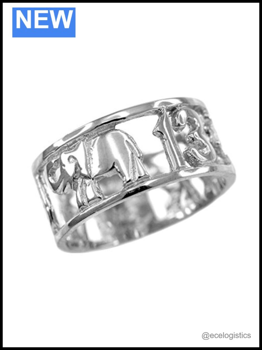 Sterling Silver Open Design Lucky Charm Band Ring